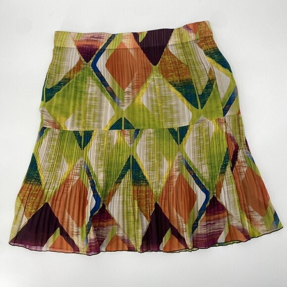 Sunny Taylor Petite Size PXL Skirt Colorful Pleated with Ruffle Hem - Picture 6 of 6